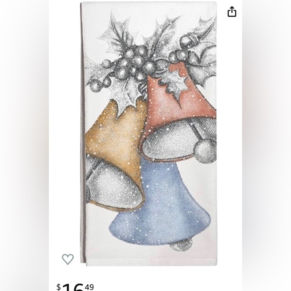 Mary Lake-Thompson Montgomery Street Christmas Bells Cotton Flour Sack DishTowel